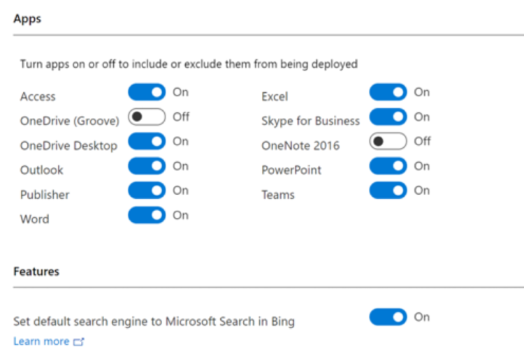 Office Configuration Manager Settings